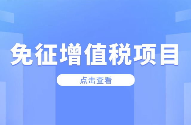 2026年1月1日起，免征增值税项目